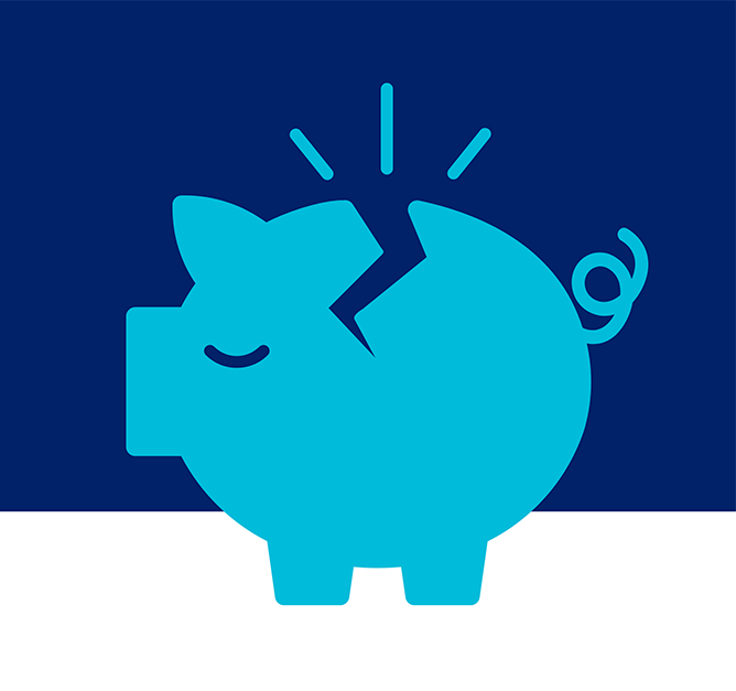 Financial Stress Index broken piggy bank